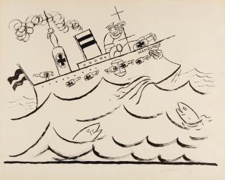 George Grosz - „Stolz weht die Flagge schwarz-weiß-rot!“ (Buddelkreuzer).