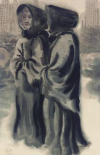 George Grosz - Strolling in Central Park