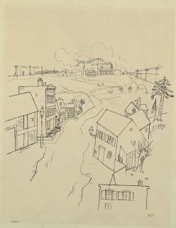 George Grosz - Vorstadt (Recto) ; Femme Debout (Verso)