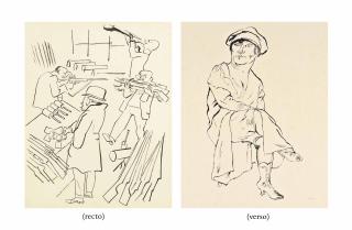 George Grosz - Waffenschieber (recto) and Sitzende Frau (verso)