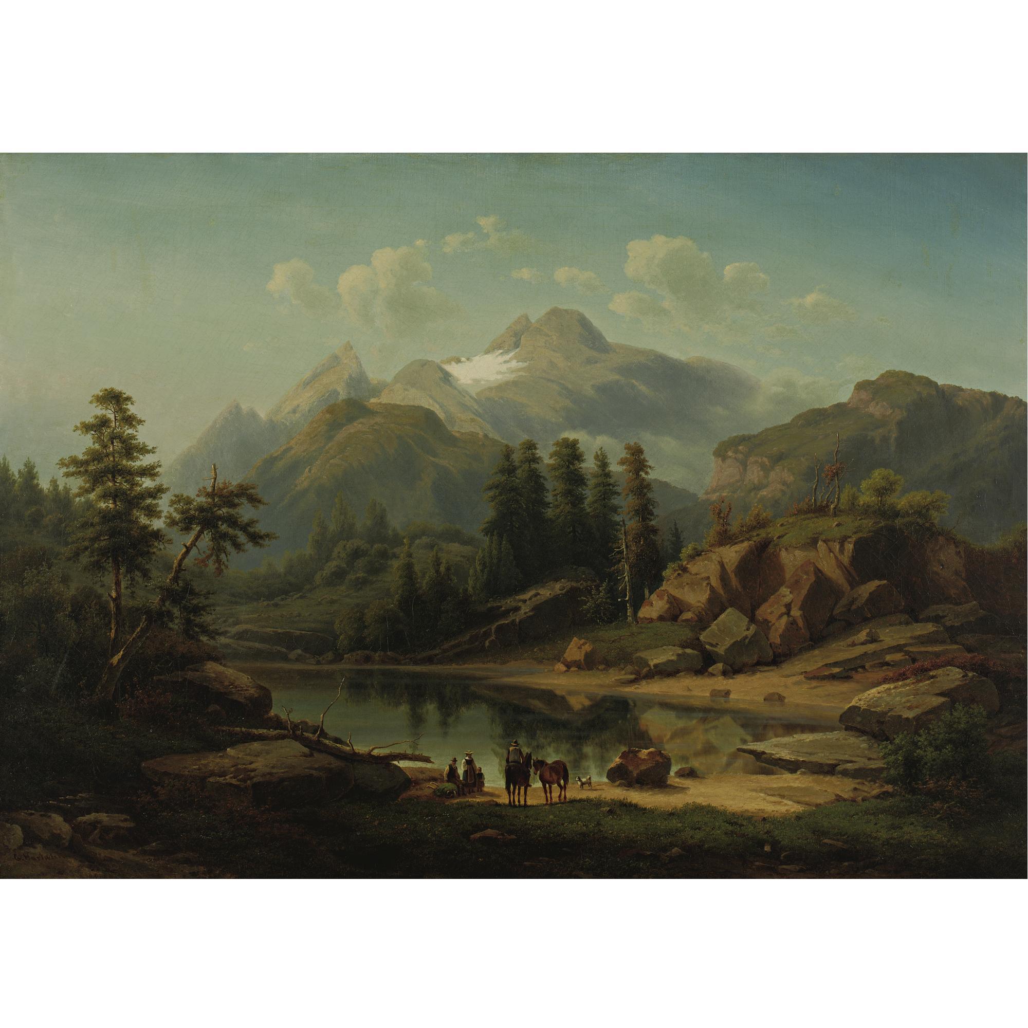 George Gunther Hartwick - A Mountain Lake In The Tyrol