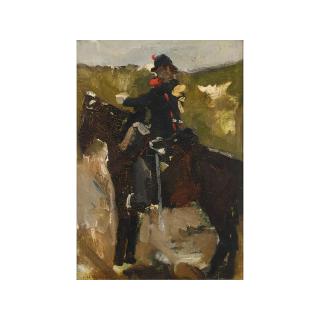 George Hendrik Breitner - A Cavalrist On Horseback