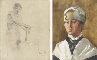 George Hendrik Breitner - A Washing Maid - A Study