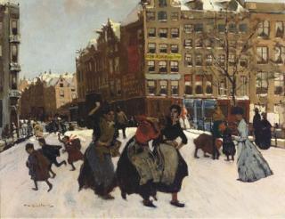 George Hendrik Breitner - Brug bij de Paleisstraat: winter in Amsterdam