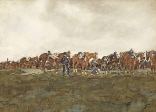 George Hendrik Breitner - Cavalerie op de heide: back from the manoeuvres
