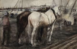 George Hendrik Breitner - Dutch work Horses At The Houthaven, Amsterdam