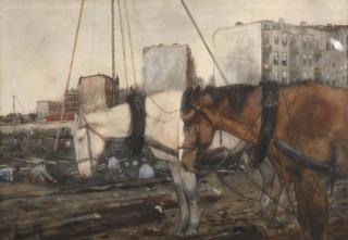 George Hendrik Breitner - Horses at a construction site, Amsterdam