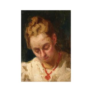 George Hendrik Breitner - Portrait Of A Girl With A Red Necklace