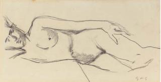 George Hendrik Breitner - Reclining Nude - A Study (Recto); A Seated Nude (Verso)