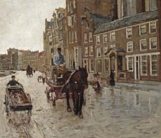 George Hendrik Breitner - Rokin With The Nieuwezijdskapel, Amsterdam