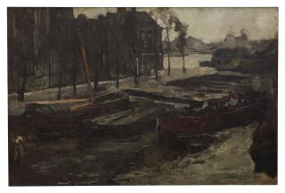 George Hendrik Breitner - The Kalkmarkt in winter, Amsterdam