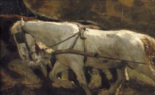 George Hendrik Breitner - Wit paard: workinghorses