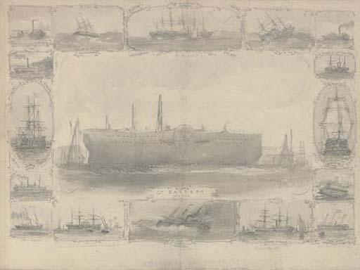 George Henry Andrews, R.W.S. - History of Steam Navigation:  Great Britain, Great Eastern, Great Western, Fairy, Marlborough And Other Ships