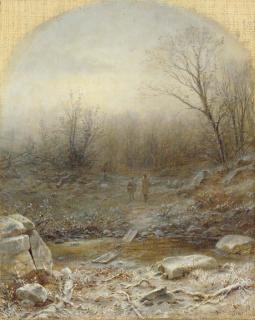George Henry Boughton - Figures In A Winter Landscape