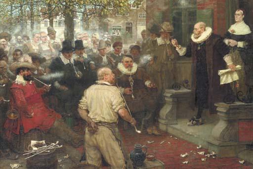George Henry Boughton - The Smoker\'S Rebellion  (The Edict of William The Testy)