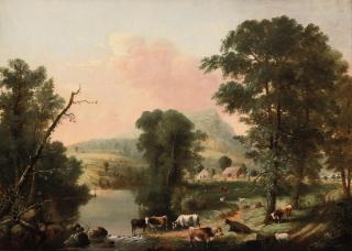 George Henry Durrie - Cows resting near a river