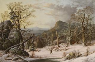 George Henry Durrie - Hunter In Winter Wood