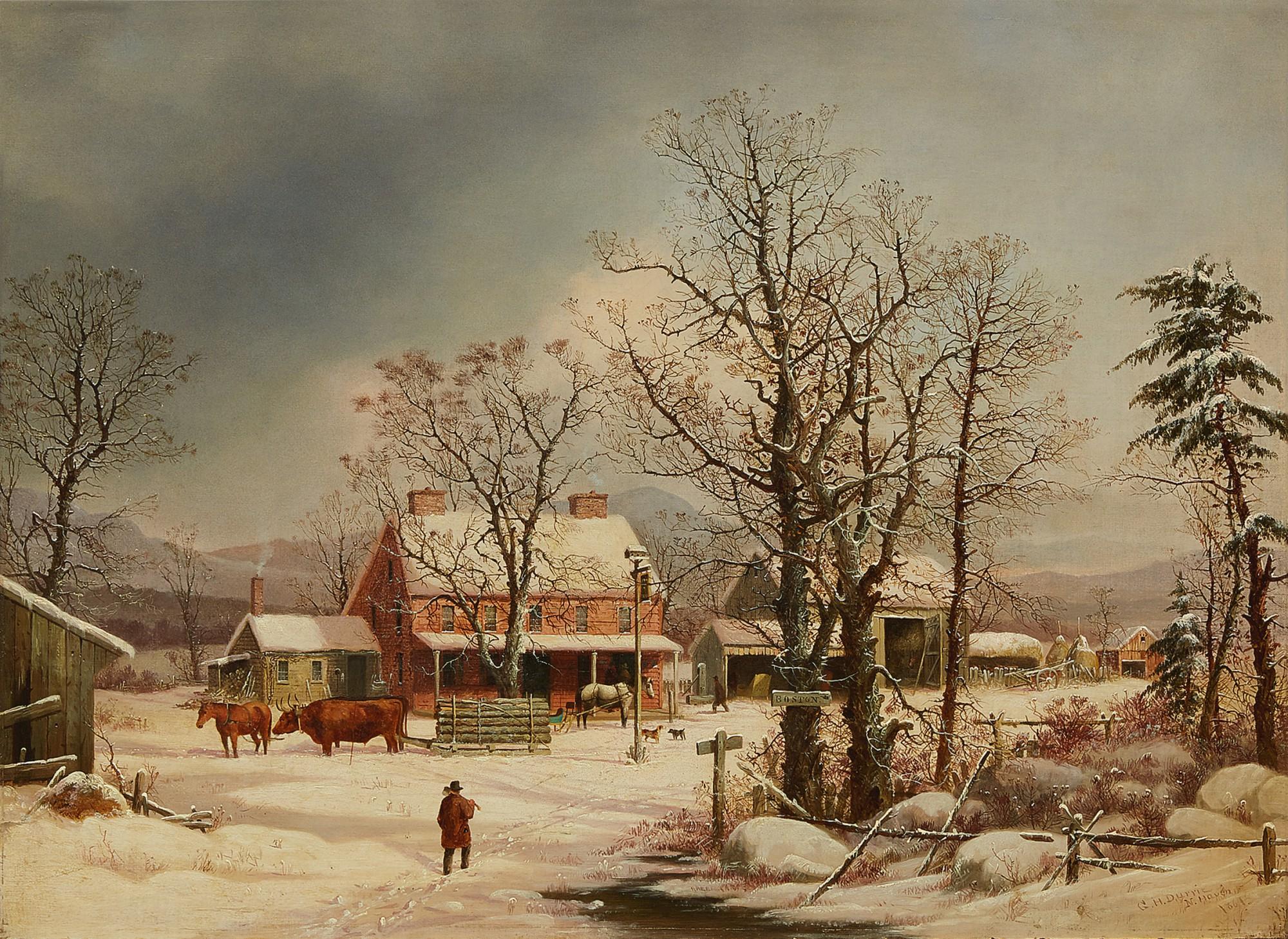 George Henry Durrie - On the Road to Boston