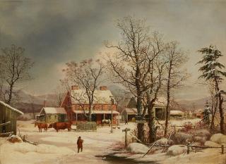 George Henry Durrie - On the Road to Boston