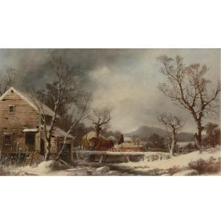 George Henry Durrie - Winter: The Old Mill