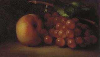 George Henry Hall - A Still Life with Grapes and a Peach