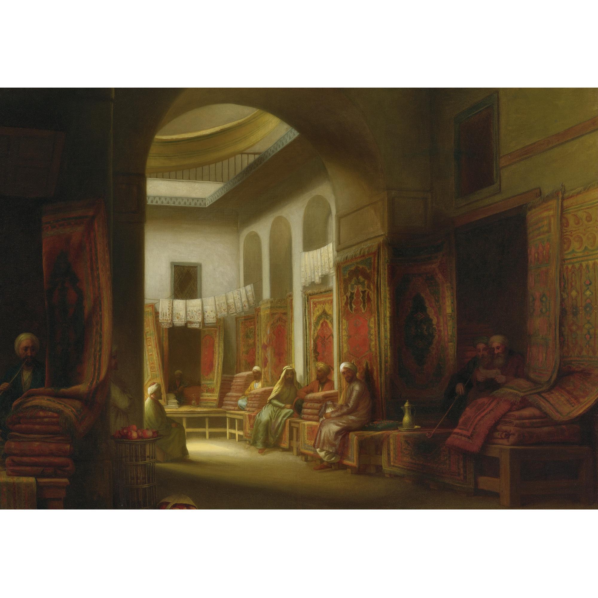 George Henry Hall - American The Rug Bazaar