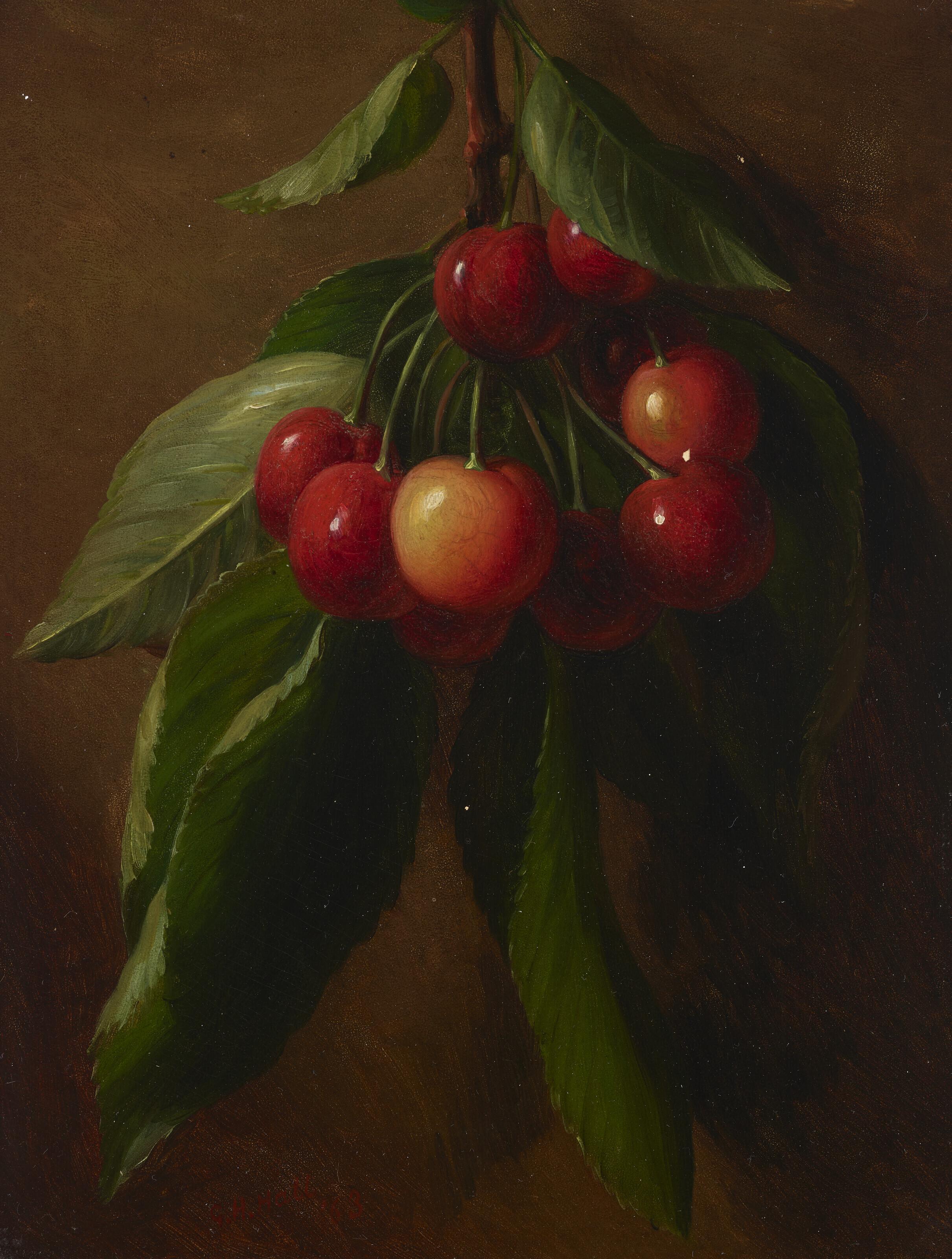 George Henry Hall - Cherries on a Branch