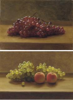 George Henry Hall - Grapes; and Grapes and Peaches: A Pair of Works