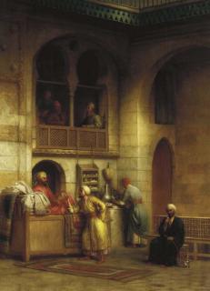 George Henry Hall - In a Rug Bazaar, Cairo