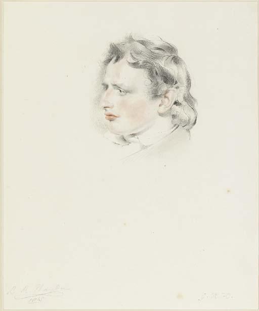 George Henry Harlow - Portrait of Benjamin Robert Haydon (1786-1846), bust-length