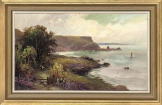 George Henry Jenkins - Looking Out To Sea From The Cliffs, Torbay, South Devon; Anstey\'S Cove, Torquay, South Devon; And Babbacombe Pier, South Devon