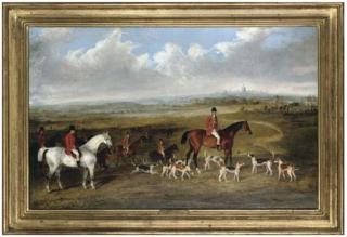 George Henry Laporte, R.I. - Lord Granville, Master of The Royal Buckhounds, With Charles Davis, Huntsman, And Whips R. Bartlett And Harry King
