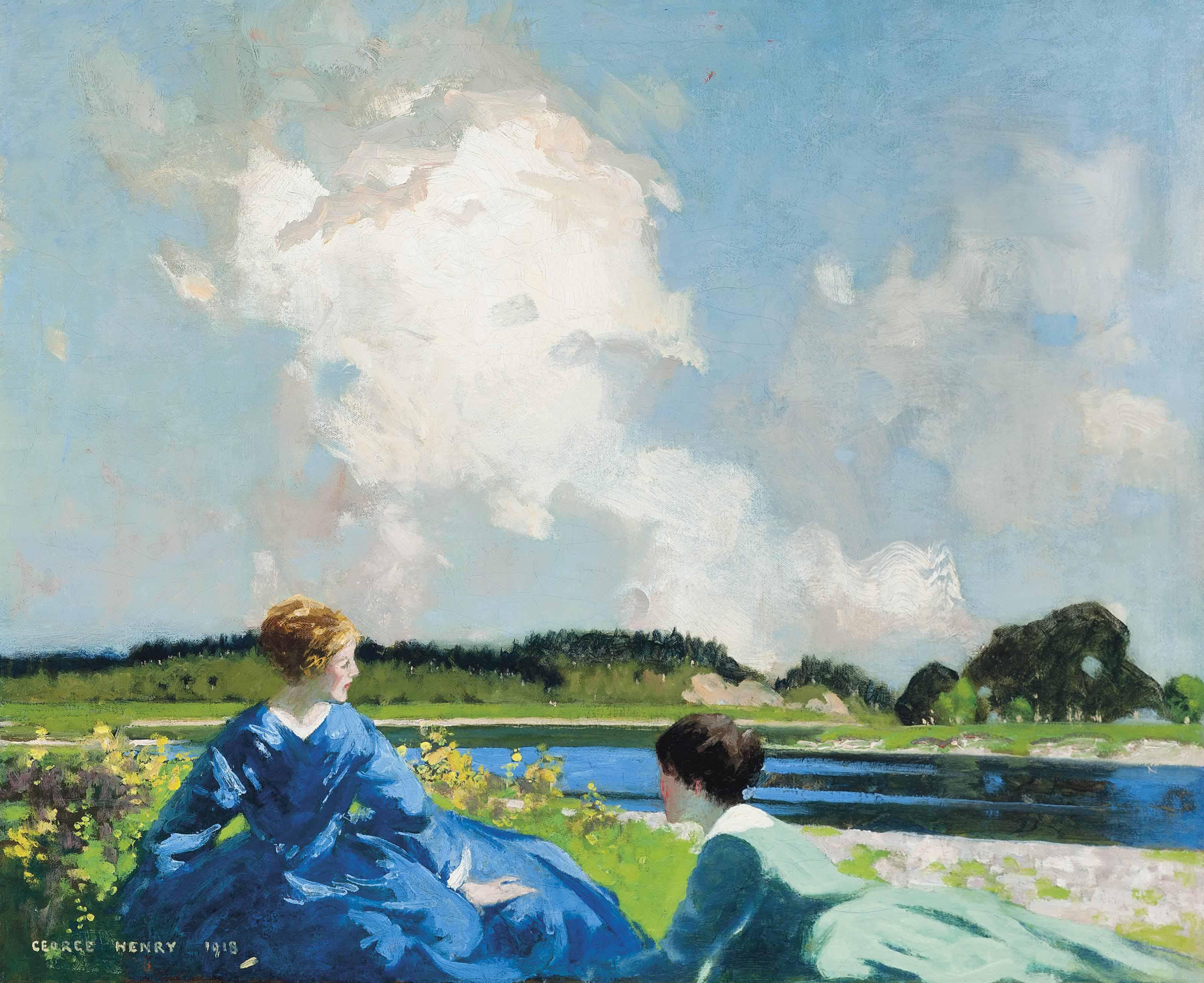George Henry, R.A., R.S.A., R.S.W. - Beside The Lake