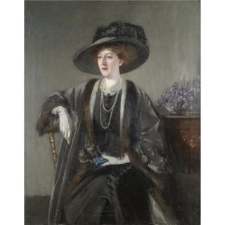 George Henry, R.A., R.S.A., R.S.W. - Portrait Of Mrs Kirkwood