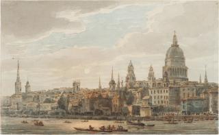 George Heriot - View of the City of London with St Paul\'s, seen from the Thames