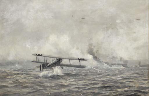 George Horace Davis - An aerial torpedo attack on a German capital ship