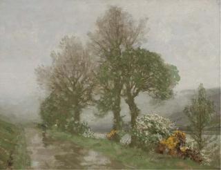 George Houston, R.S.A., R.S.W., R.I. - A Path Beside The River