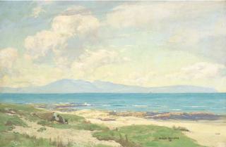 George Houston, R.S.A., R.S.W. - A Picnic By The Sea