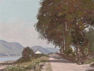 George Houston, R.S.A., R.S.W. - Shadows on the road