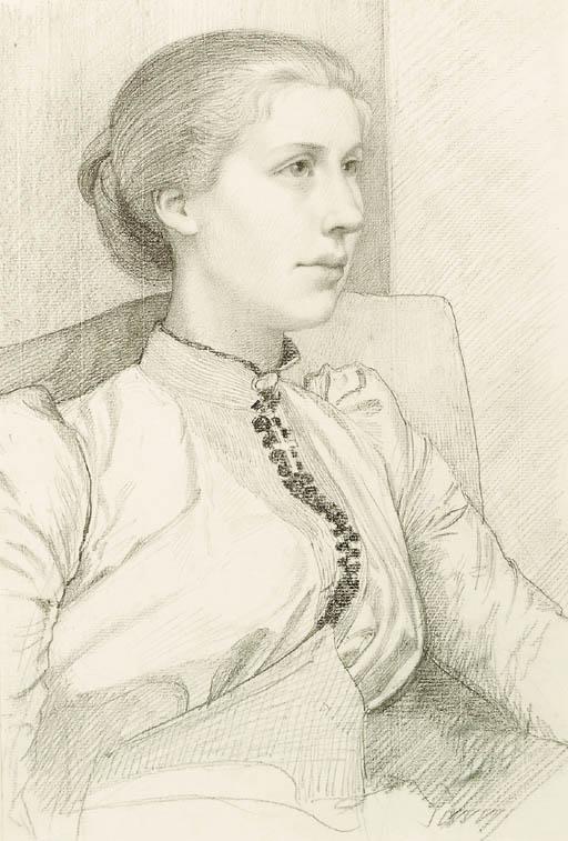 George Howard, 9Th Earl Of Carlisle, H.R.W.S. - Portrait Of Nellie Lindsay, Half-Length
