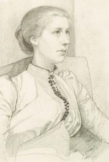 George Howard, 9Th Earl Of Carlisle, H.R.W.S. - Portrait Of Nellie Lindsay, Half-Length