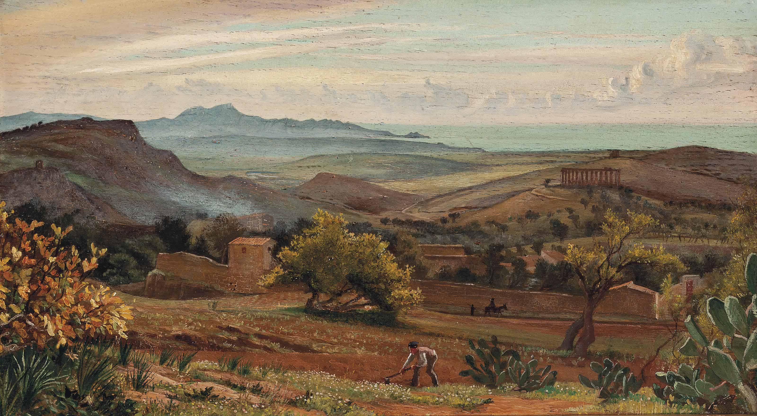 George Howard, 9Th Earl Of Carlisle, H.R.W.S. - The Valley Of The Temples, Lacina Agrigento, With The Temple Of Juno Beyond