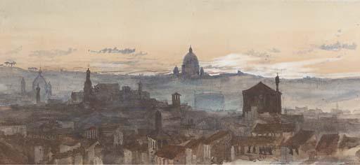 George Howard, 9Th Earl Of Carlisle - A view of Rome from the Pincio