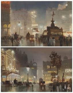 George Hyde Pownall - Piccadilly Circus; and The Empire, Leicester Square
