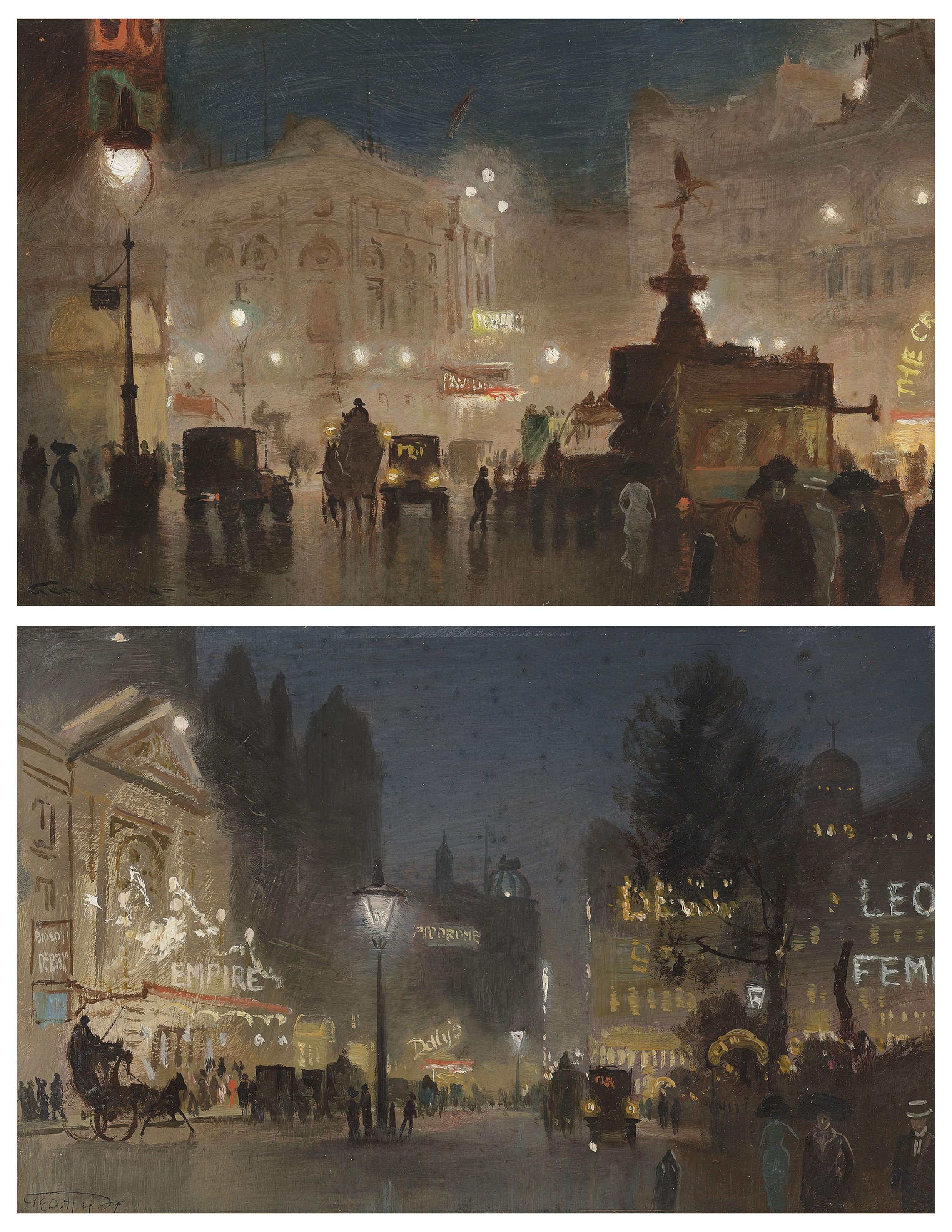 George Hyde Pownall - Piccadilly Circus; and The Empire, Leicester Square