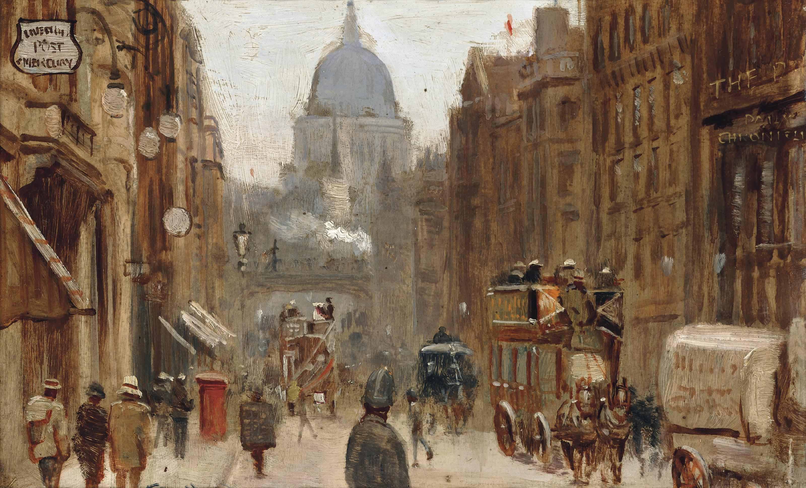 George Hyde Pownall - St Paul\'S Cathedral Viewed From Fleet Street, London
