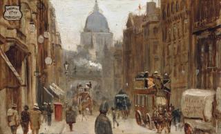 George Hyde Pownall - St Paul\'S Cathedral Viewed From Fleet Street, London