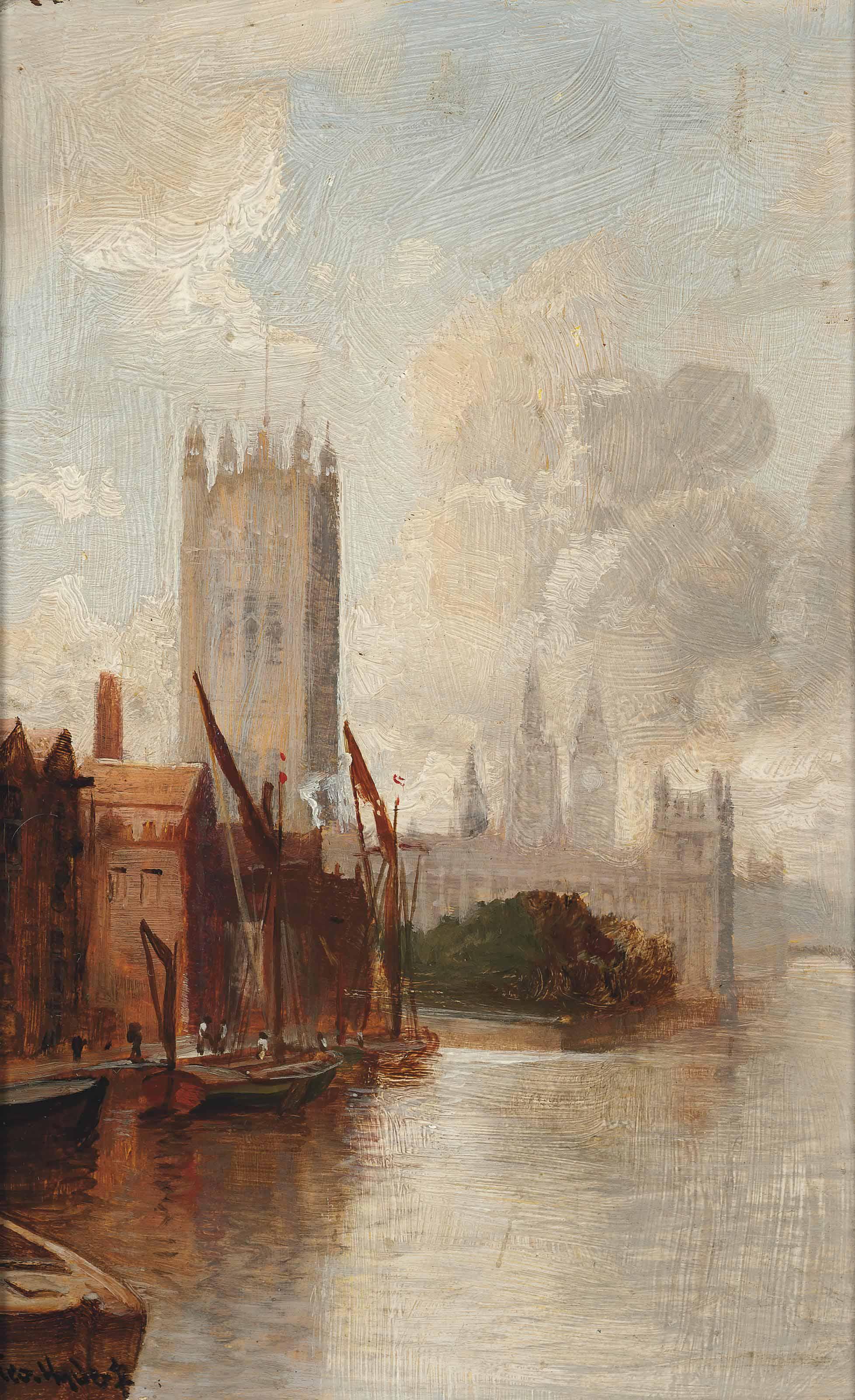 George Hyde Pownall - The Victoria Tower from Lambeth Bridge