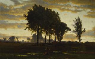 George Inness - Landscape, Sunset