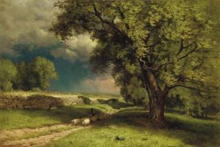 George Inness - Landscape with Sheep